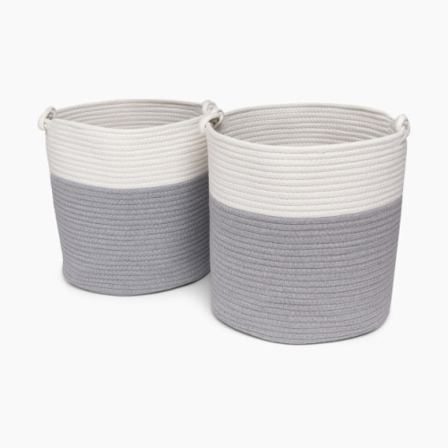 Sprucely Cubby Rope Basket (2 Pack) - Grey, Medium