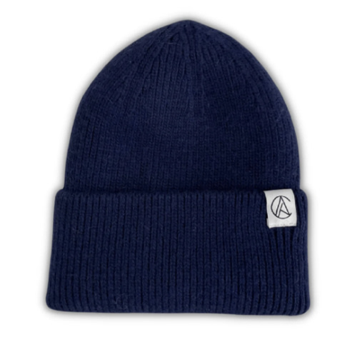 Navy Flat Knit Beanie – Aarin & Co.