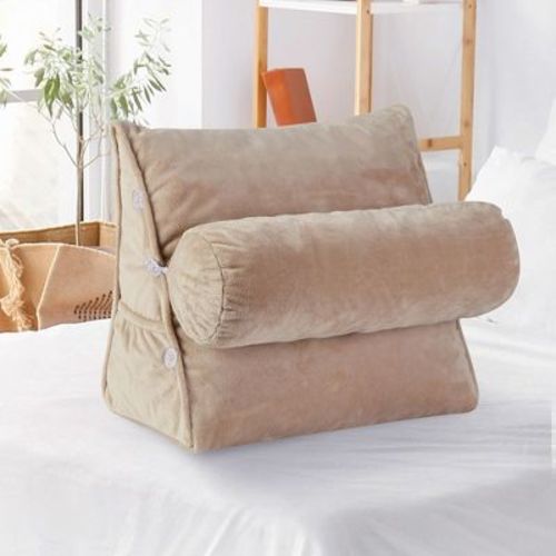 Cheer Collection Wedge Shaped Reading And Tv Pillow With Adjustable Bolster (taupe)