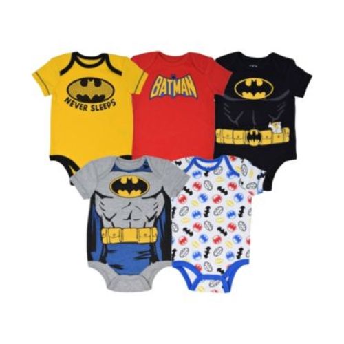 Baby Boys Justice League DC Comics Baby 5 Pack Cosplay Costume Bodysuits Newborn to (Newborn - 24 Months)