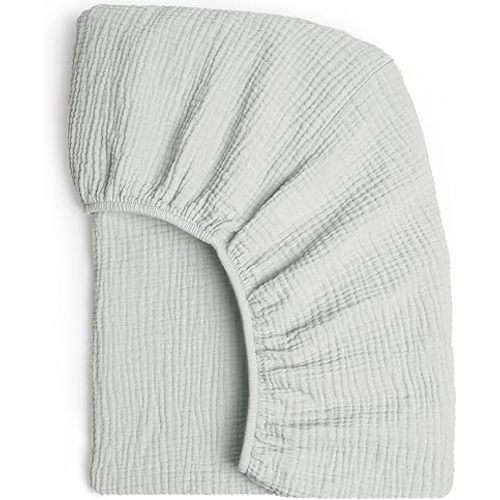 Lulu moon Muslin Crib Sheet Fitted Crib Mattress Sheet for Boys and Girls, 28"x 52" Gentle Gray