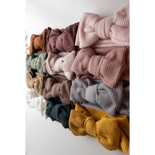 Waffle big bow headband oversized headband baby hair stretch head bow baby Headband soft hair accessories 3months - 4Years
