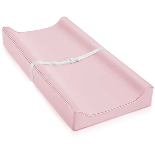 Vegan Leather Waterproof Baby Changing Pad - Wipeable, Extra Thick & Portable & Non-Slip Diaper Mat for Dresser, Crib, Travel | Soft & Safe (Pink)