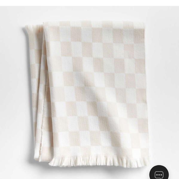Natural Taupe Checkmate Baby Stroller Blanket by Leanne Ford