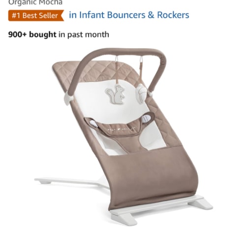 Baby Delight Alpine Deluxe Portable Bouncer, Infant, 0-6 Months, 100% GOTS Certified Cotton Fabrics, Organic Oat
