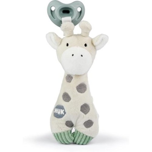 NUK Baby Pacifier Holder Buddy │ Soft Plush Pacifier Clip with Pacifier │ for Newborns & Infants │Includes 100% Medical-Grade Silicone Pacifier│BPA-Free│Easy to Hold│Machine Washable (Giraffe)