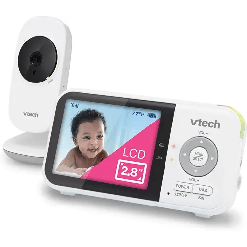 VTech VM819 Baby Monitor, 2.8” Screen, Night Vision, 2-Way Audio, Temperature Sensor and Lullabies, Secure Transmission No WiFi
