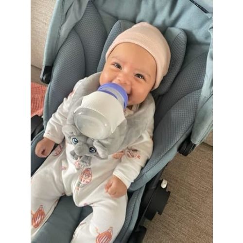 Bottle Holder for Baby - Elephant - Promotes Motor Skill Development and Independence - Soft with Secure Adjustable Velcro Closure