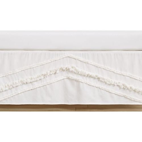 Sweet Jojo Designs Boy Or Girl Gender Neutral Unisex Baby Crib Bed Skirt Bohemian Fringe Off White