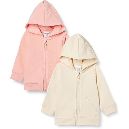 Amazon Essentials Unisex Toddlers and Babies' French Terry Zip-Up Hoodie, Multipacks