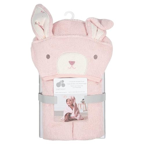 Just Born Boys and Girls Newborn Infant Baby Toddler Hooded Bath Towel, Bunny, One Size (Pack of 2)