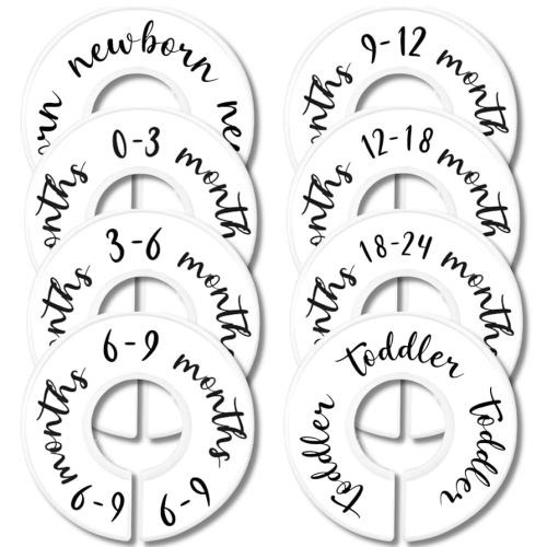 Eli with Love Baby Closet Dividers (Original) – Fits 1.5" Rod - Set of 8 Baby Clothes Organizers – Organize Nursery Hangers Size/Age