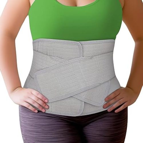 Abdominal Binder Post Surgery Tummy Tuck - Postpartum Belly Band Wrap | Post C Section Belly Binder Recovery | Stomach Compression Hernia Belt For Men & Women After Pregnancy, Hysterectomy L/XL