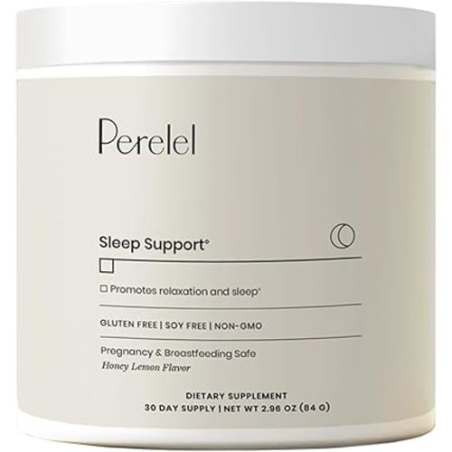Perelel Magnesium Powder - Helps Users Unwind, Relax + Sleep - Honey Lemon Balm + Magnesium Drink Mix - Breastfeeding and Pregnancy-Safe - Research-Backed Magnesium Glycinate Powder (2.96 oz)