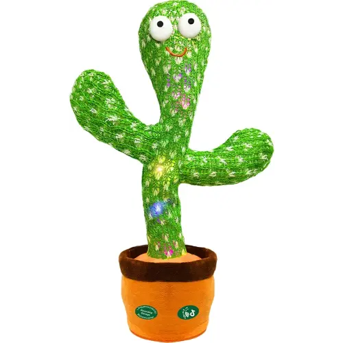Talking Cactus Toy That Talks Back,Volume Adjustment Dancing Mimicking Cactus Baby Toy,Singing Record Repeat What You Say, Sunny Silly Light Up Tummy Time Funny Gift for Toddler Boys Girls Toys