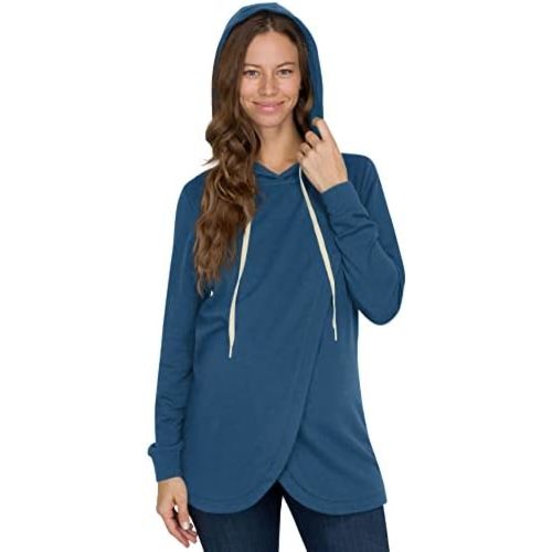 Eliana Ultra-Soft Layered Maternity & Nursing Hoodie - Nursing Sweatshirts for Breastfeeding - Maternity Hoodie
