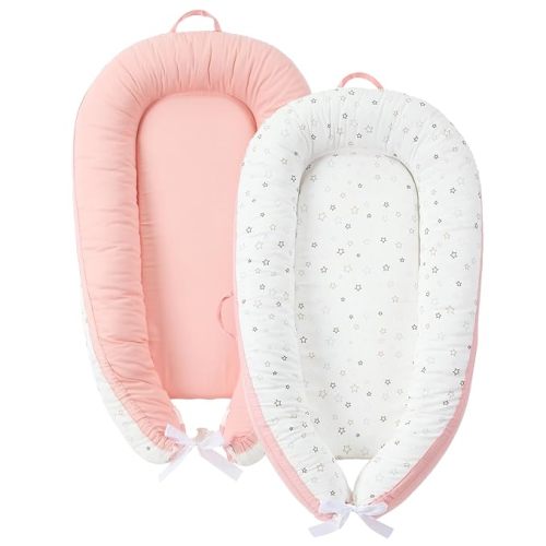 JOLLITO Baby Lounger for Newborn, Breathable Soft Baby for Baby 0-24 Months,Baby Play Mat, Portable Infant Lounger Baby Floor Seat for Home and Travel,Babies Essentials Gifts