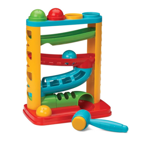 Infantino Bop & Drop Ball Tower - STEAM Educational Play, Hand-Eye Coordination Skills, and Cause and Effect Play for Babies & Toddlers, 12M+