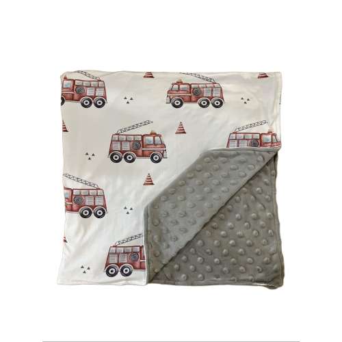 Baby Blanket - fire truck blanket -Toddler Blanket -fire trucks -emergency vehicles - Baby Shower - fire truck nursery - Baby Nursery