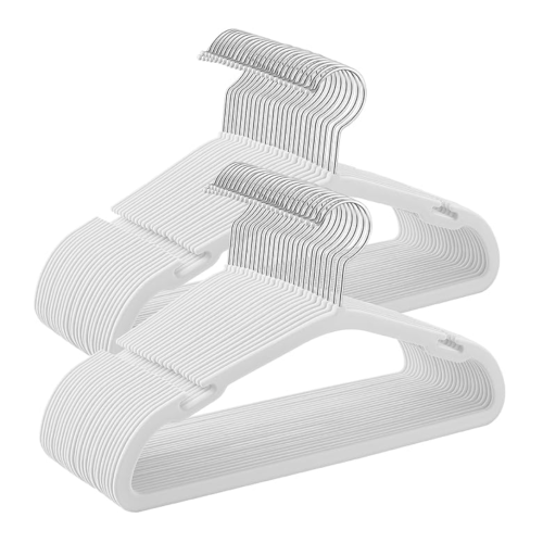 SONGMICS Baby Hangers 50 Pack, 11 x 6.9 Inches, Kids Hangers for Closet, Non-Slip Velvet Hangers, Childrens Hangers, Space-Saving Clothes Hangers, Wide Shoulder Notches, Cloud White UCRF037W01