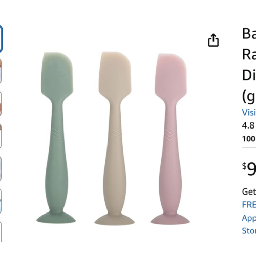 Baby Diaper Cream Spatula - Baby Diaper Rash Cream Applicator for Butt Paste Diaper Cream - Newborn Baby Essentials (gray, green, pink)