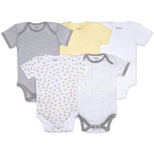 Burt's Bees Baby Unisex Baby Bodysuits, 5-Pack Short & Long Sleeve One-Pieces, 100% Organic Cotton Bodysuit