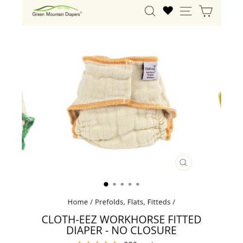 Cloth-eez Workhorse Diapers - No Closure - Newborn