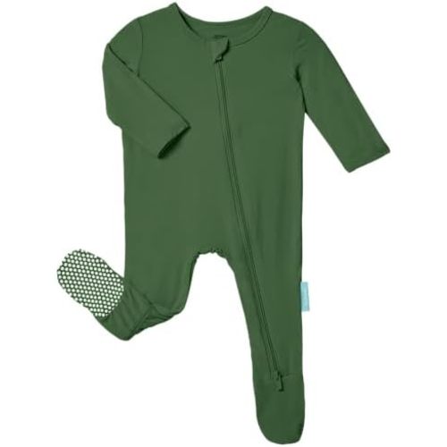 Baby Zipper Footie Pajamas, Supersoft Bamboo Rayon Baby Footed Pjs Boy Girl 0-3-6-9-18-24 Month Coverall Sleepers