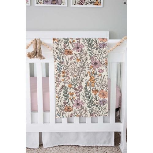Wildflower Garden Blanket - Boho Nursery - Girl Blanket - Newborn Blanket Set - Baby Shower Gift - Floral Nursery Bedding - Neutral Baby