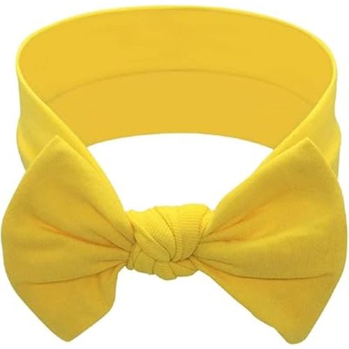 Baby Girl Headbands-Infant,Toddler Cotton Handmade Hairbands with Bows Child Hair Accessories (Yellow)