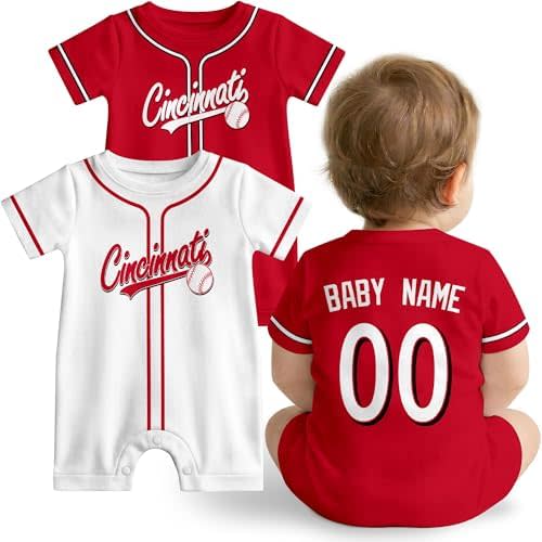 KREDE Baby Clothes Custom Baby Romper with Name and Number Personalized Bodysuit for Baby Boys Gifts
