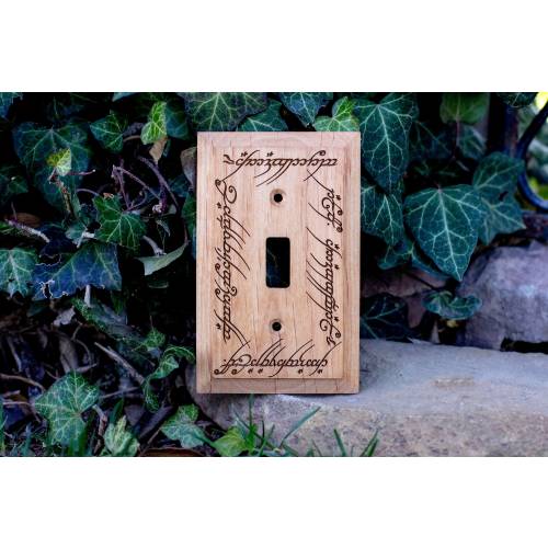 Lord of the Rings light switch cover, LOTR, , One Ring script, Hobbit, Frodo, Gollum, Sauron, Mordor, Black Speech, Home Decor