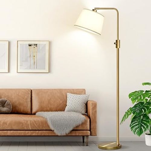 Nintiue Dimmable Floor Lamp - Brass - Linen Shade