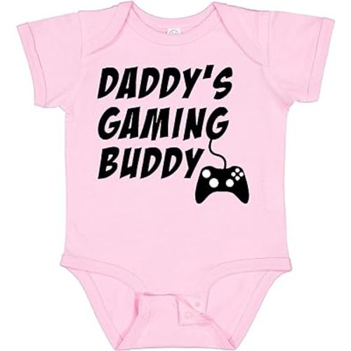 inktastic Daddy's Gaming Buddy with Controller Baby Bodysuit