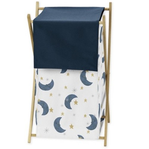 Sweet Jojo Designs Boy or Girl Gender Neutral Unisex Laundry Hamper Bear and Moon Blue Gold and Grey