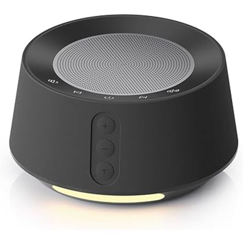 BGOVERSS White Noise Sound Machine with 14 Soothing Sounds and 10 Levels Night Light for Sleeping, 5 Timers and Memory Feature Plug in Sound Machine for Nursery Baby Kids Adults, Grey