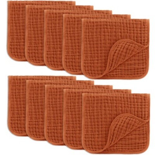 Muslin Burp Cloths Large 100% Cotton by Comfy Cubs, Color: Garnet, Size: pack of 10