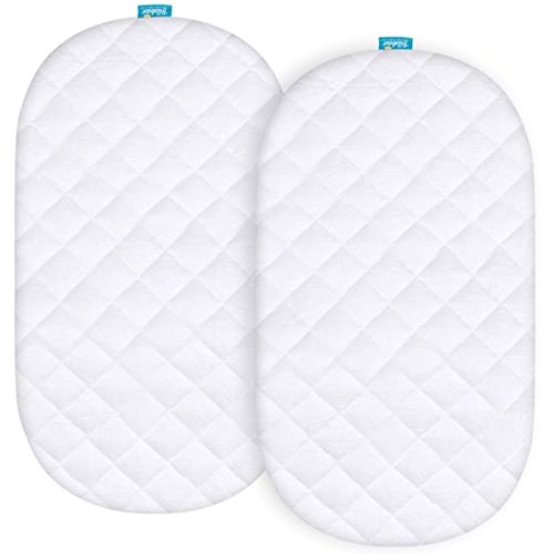 Waterproof Bassinet Mattress Pad Cover for UPPAbaby Bassinet, 2 Pack, Ultra Soft Viscose Made from Bamboo Terry Surface, Breathable and Easy Care