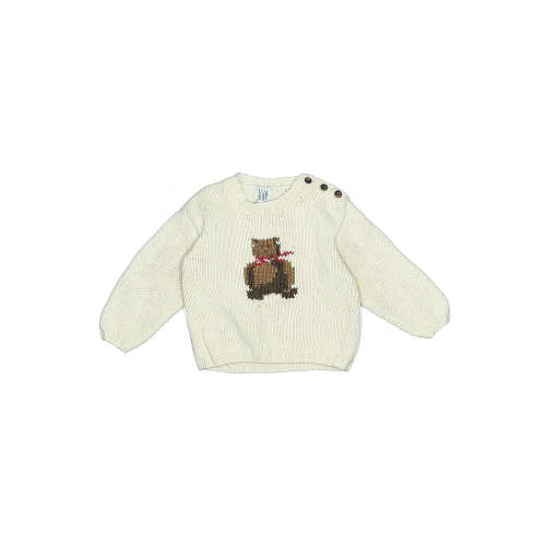 Baby Gap 100% Cotton Ivory Pullover Sweater Size 18-24 mo