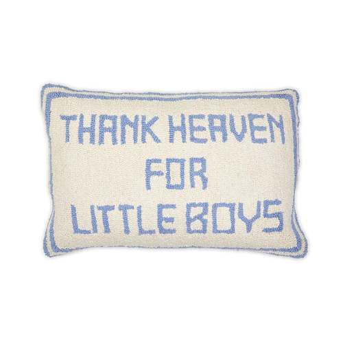 Thank Heaven For Little Boys - Embroidered Pillow