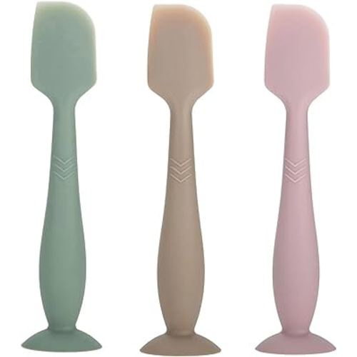 3-Pack Baby Diaper Cream Spatula - Diaper Rash Cream Applicator for Butt Paste - Brush for Newborn Baby Essentials (Grey, Pink, Green)