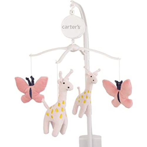 Carter's Pretty Pink Giraffes Coral Butterflies Musical Mobile