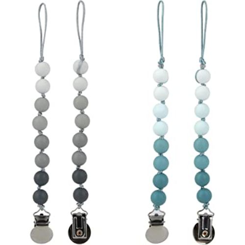 Nuby 1 pk Silicone Pacifinder with Metal Clip - 0+ Months, 1 Pack: Assorted Neutral Colors (Grey or Aqua)