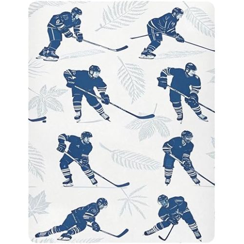 Kigai Ice Hockey Player Crib Sheets - Fitted Crib Sheets for Boys & Girls, Soft Baby Crib Mattress Sheets 39 x 27 Inches