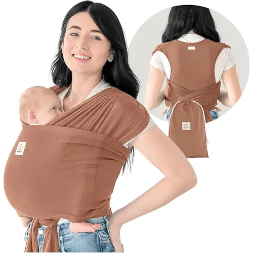 KeaBabies Baby Wrap Carrier Ring Sling - Easy to Wear, Adjustable D-Lite Baby Carrier Newborn to Toddler, Infant Carrying Shirt, Hands Free Bonding, Breathable Fabric Wearing Wrap (Terracota)