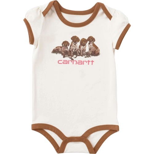 Girls' Short Sleeve Puppies Bodysuit (Baby)