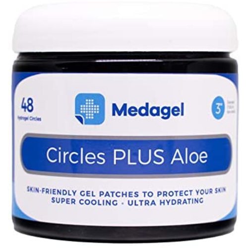 Medagel Circles Plus Aloe Hydrogel Pads | Instant Cooling and Soothing Relief for Nursing Pain, Blisters, Bug Bites, Minor Burns and Chafing | 48ct Circular Pads
