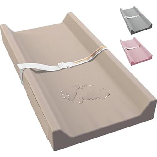 Vegan Leather Baby Changing Pad, Waterproof & Wipeable Soft Diaper Changing Mat 32“ x 16.6" Comfortable Infant Changing Station for Dresser & Table