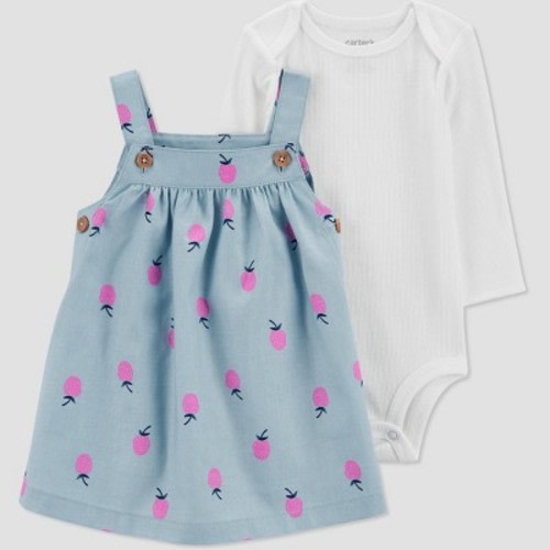 Carter's Just One You®️ Baby Girls' Strawberry Undershirt & Bottom Set - Blue 3M