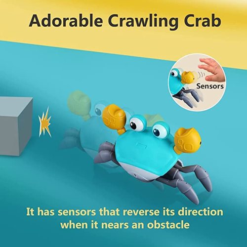 control future Crawling Crab Baby Toy - Infant Tummy Time Toys 3 4 5 6 7 8 9 10 11 12 Babies Boy 3-6 6-12 Learning Crawl 9-12 12-18 Walking Toddler 36 Months Old Music Development 1st Birthday Gifts - Green